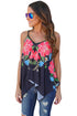 Sexy Navy Floral Print Summer Holiday Tank Top